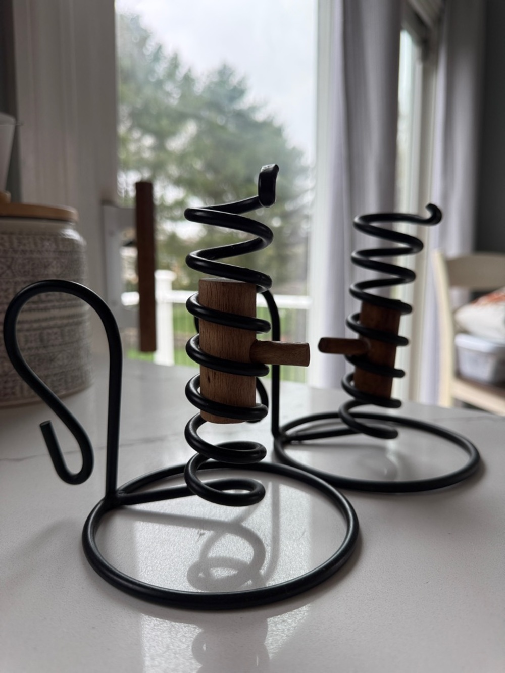 Black Metal Courting Candle Holders